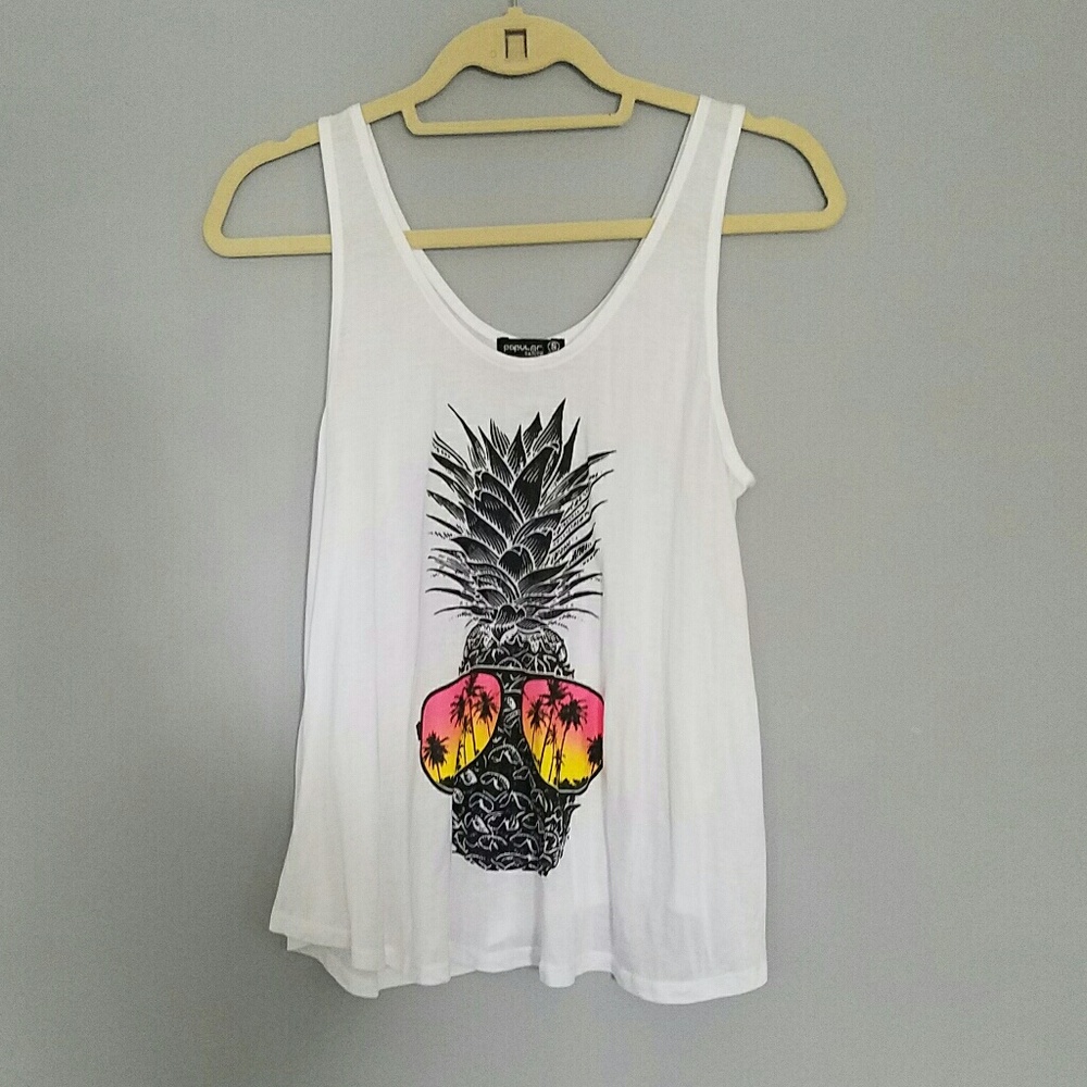 LAST ONE! Pineapple sunglasses graphic tank - Picture 1 of 8